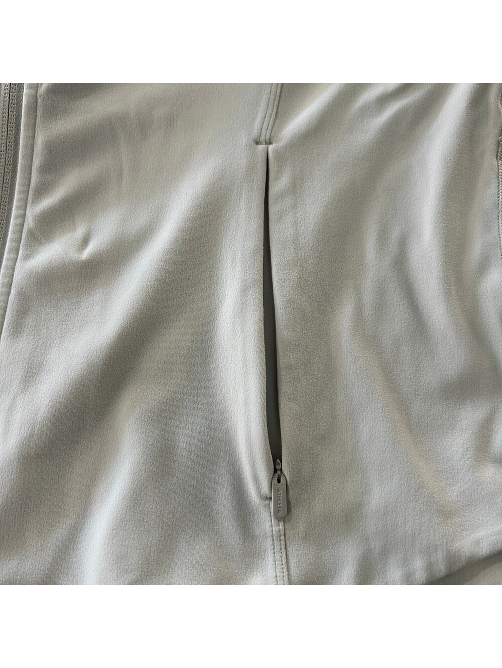 Athleta Zip Front Jacket Women's M Beige Full Zip Stretch Athletic Lightweight - Picture 4 of 8